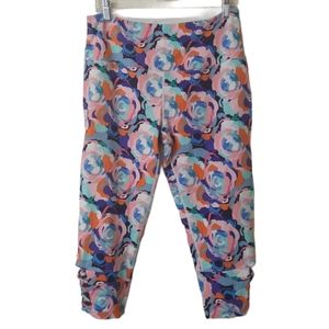 Ruby Ribbon Floral Leggings. XL